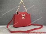 AAA Class Replica Louis Vuitton CAPUCINES MINI CHAIN Womens Red Handbag for sale